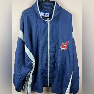 Vintage Cleveland Indians Windbreaker Zip Adult 2XL Logo Athletic MLB Baseball